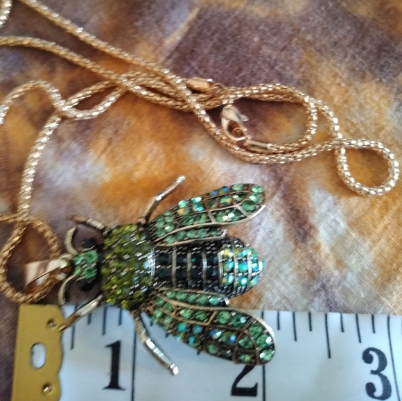 Rhinestone Insect Necklace - Picture 6 of 8
